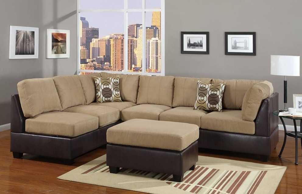 Featured Photo of Leather And Suede Sectional Sofas
