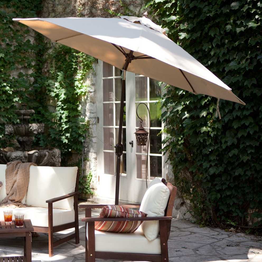 Featured Photo of Free Standing Umbrellas For Patio