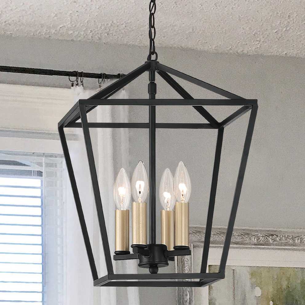 Featured Photo of Distressed Black Lantern Chandeliers