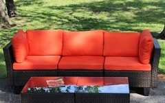 Outdoor Wicker Orange Cushion Patio Sets