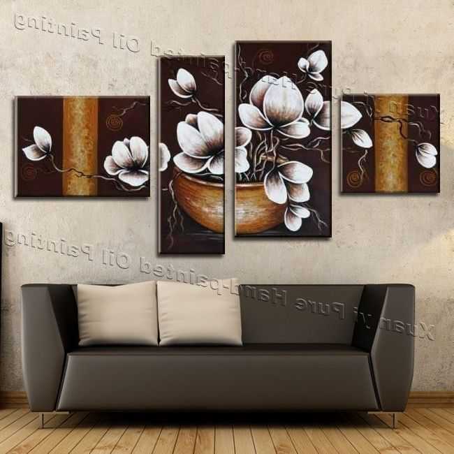 Favorite 4 Piece Canvas Art Sets Within Handmade 4 Piece Canvas Wall Art Canvas Modern Art Painting Abstract (Photo 1 of 15)
