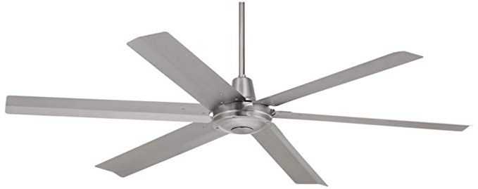 Outdoor Ceiling Fans With Speakers For Current 60" Turbina Max Brushed Steel Outdoor Ceiling Fan – – Amazon (Photo 1 of 15)