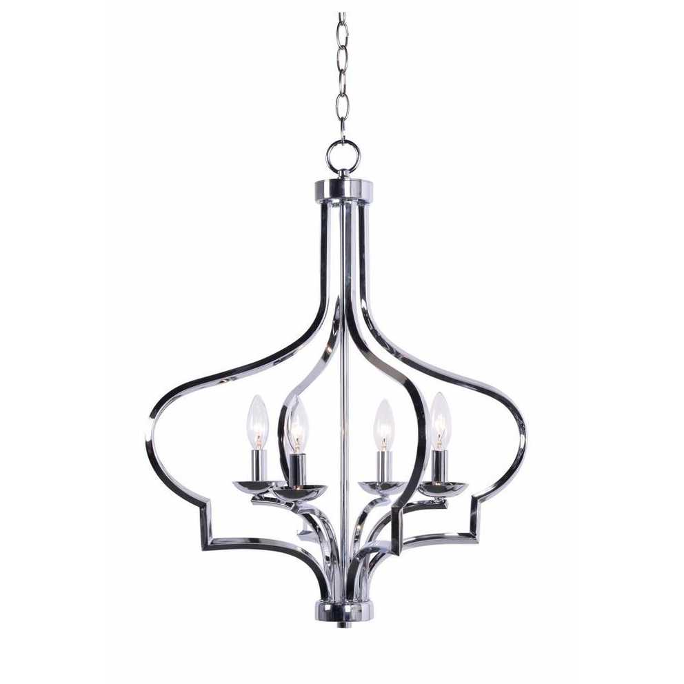 Camilla 9 Light Candle Style Chandeliers In Best And Newest Kenroy Home Morocco 4 Light Chrome Chandelier (Photo 13 of 25)