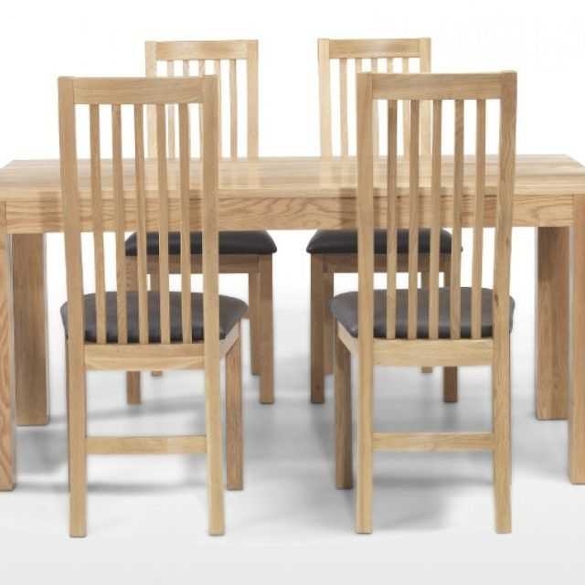 Solid Oak Dining Tables and 6 Chairs