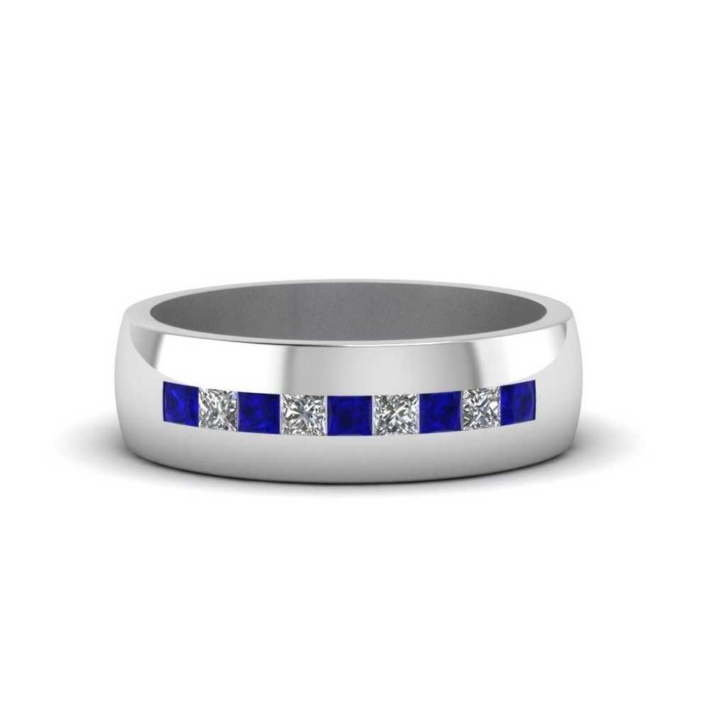 Featured Photo of Mens Blue Sapphire Wedding Bands