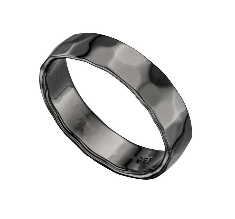 Men S Real Hematite Hammered Wedding Band Ring Sizes N – Z Available In Hematite Wedding Bands (Gallery 7 of 15)