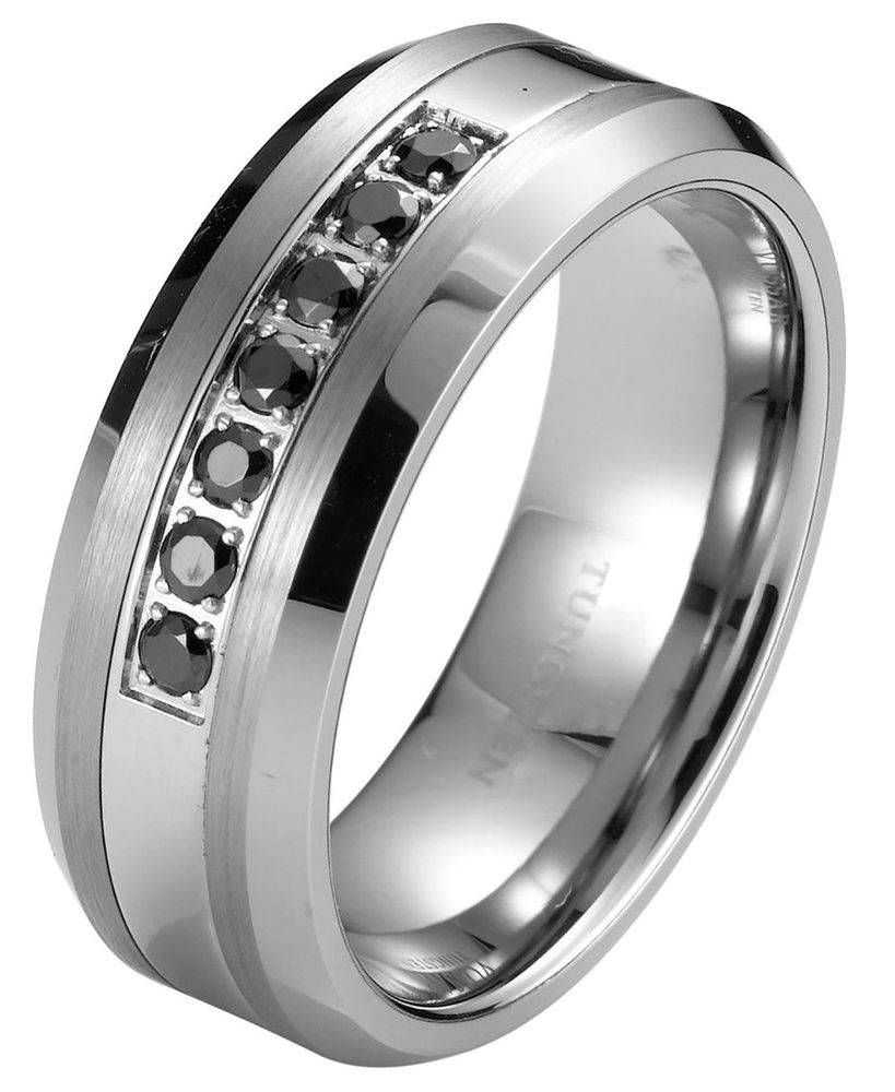 Blue Tungsten Wedding Rings Tags : Tungsten Mens Wedding Rings Within Mens Black Tungsten Wedding Bands With Diamonds (Gallery 4 of 15)