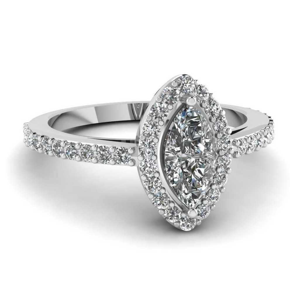 White Gold Marquise White Diamond Engagement Wedding Ring In Pave Regarding White Gold Marquise Diamond Engagement Rings (Gallery 1 of 15)