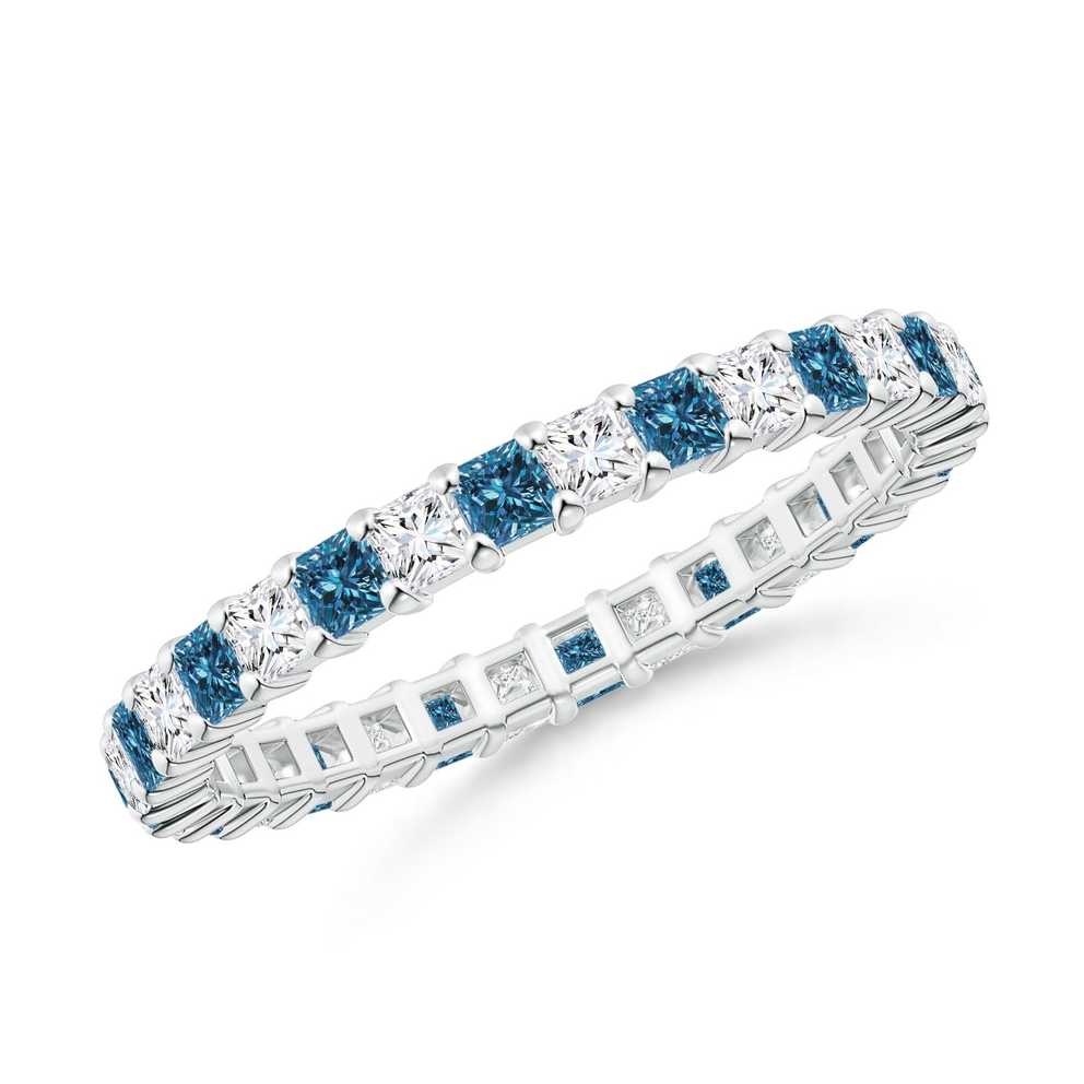 Featured Photo of Enhanced Blue And White Diamond Anniversary Bands In White Gold