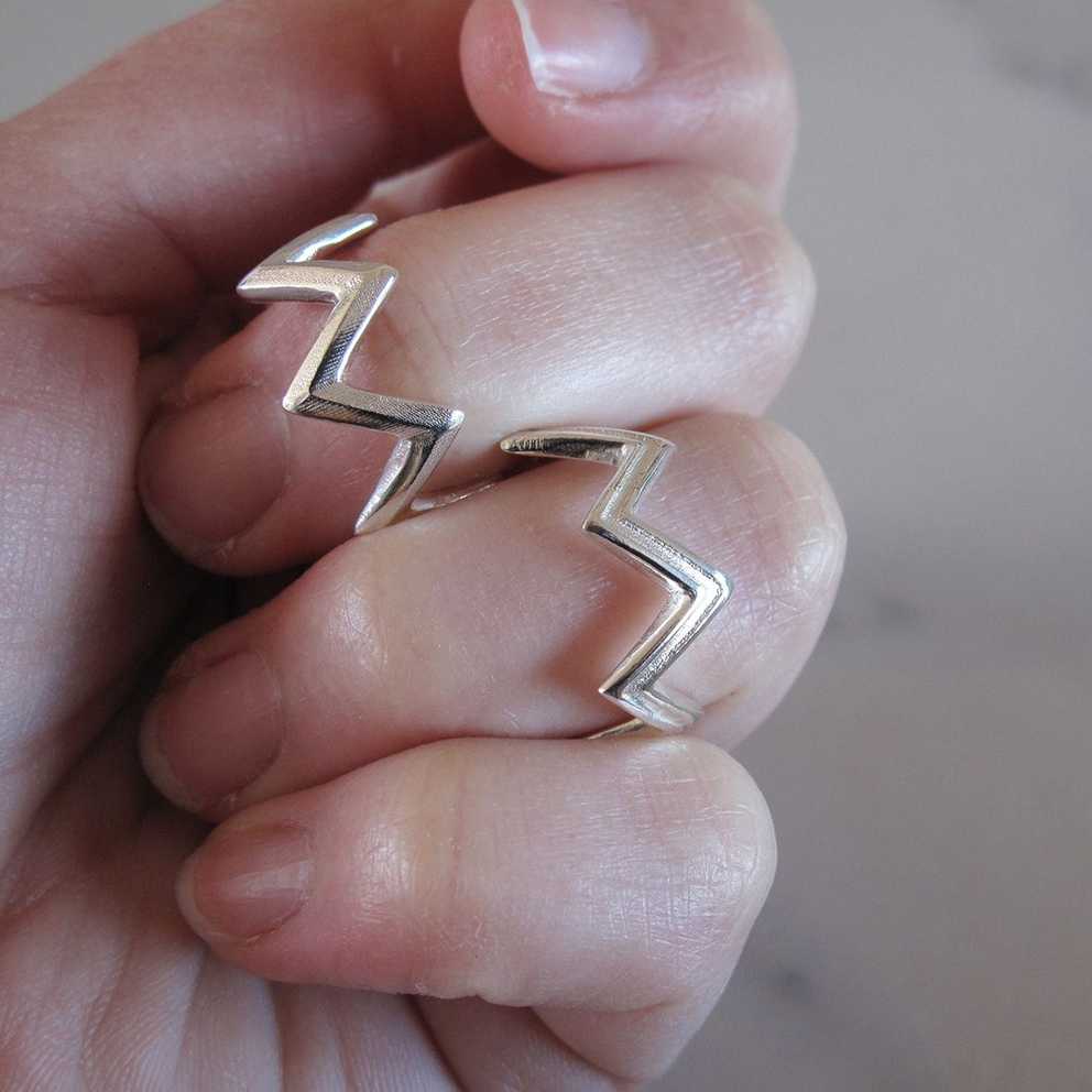 Silver Zigzag Twin Ring Set With Regard To Best And Newest Polished Zigzag Rings (Gallery 2 of 25)