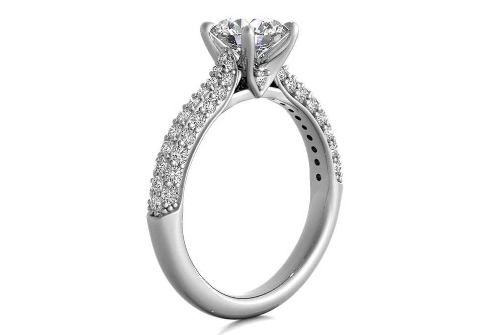 Featured Photo of Triple Row Micropavé Diamond Engagement Rings