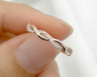Featured Photo of Stackable Diamond Twist Band Rings