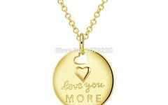 Heart & Love You More Round Pendant Necklaces