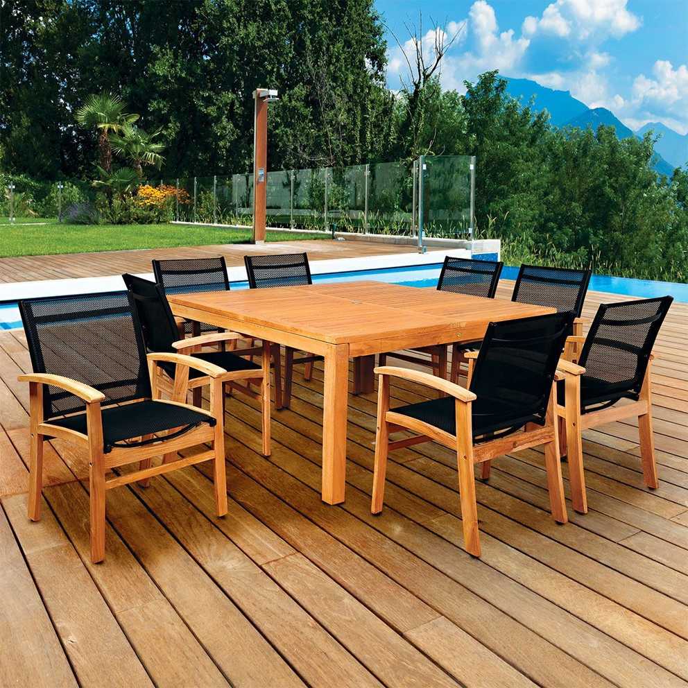 Featured Photo of Teak Outdoor Square Dining Sets