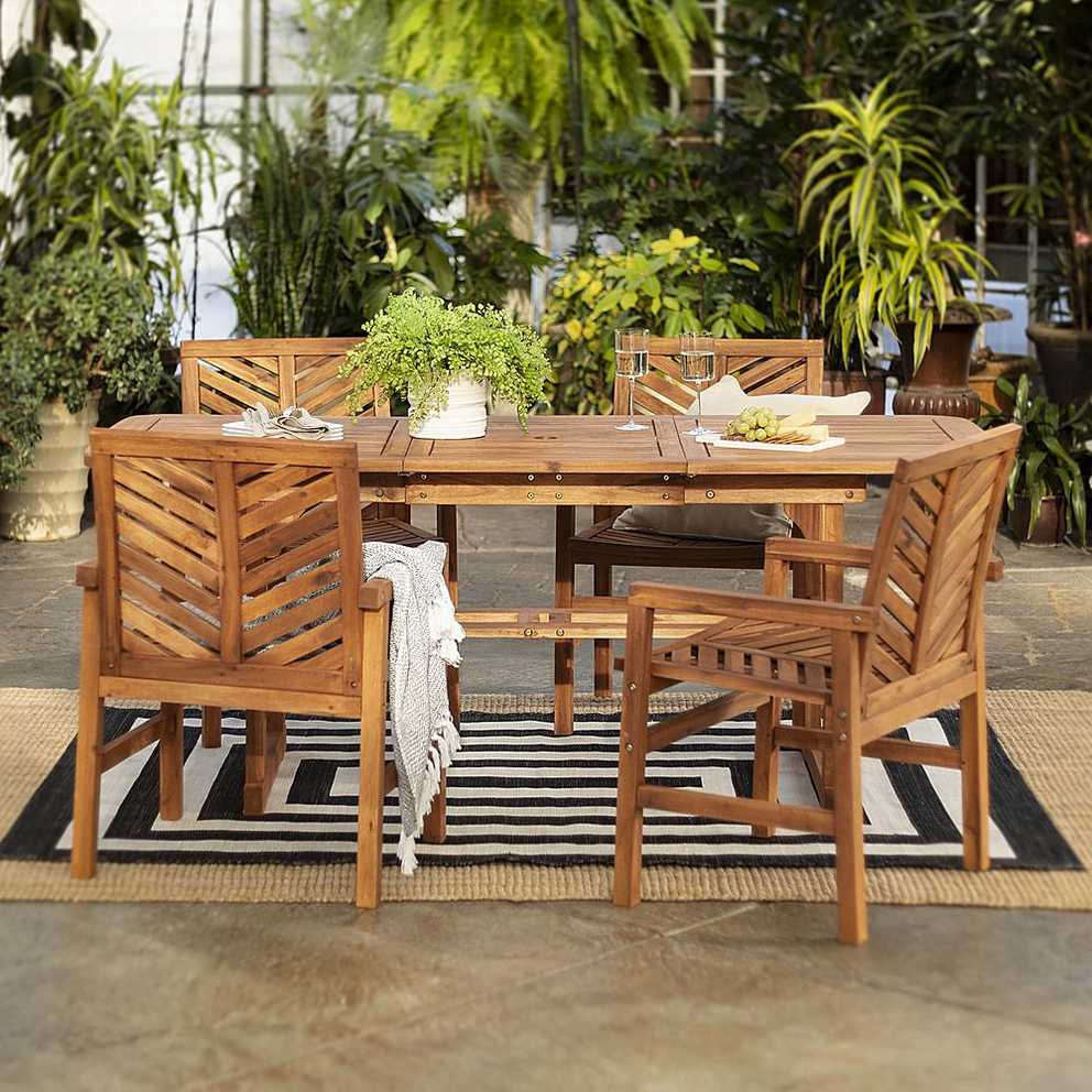 Featured Photo of Brown Acacia Patio Dining Sets