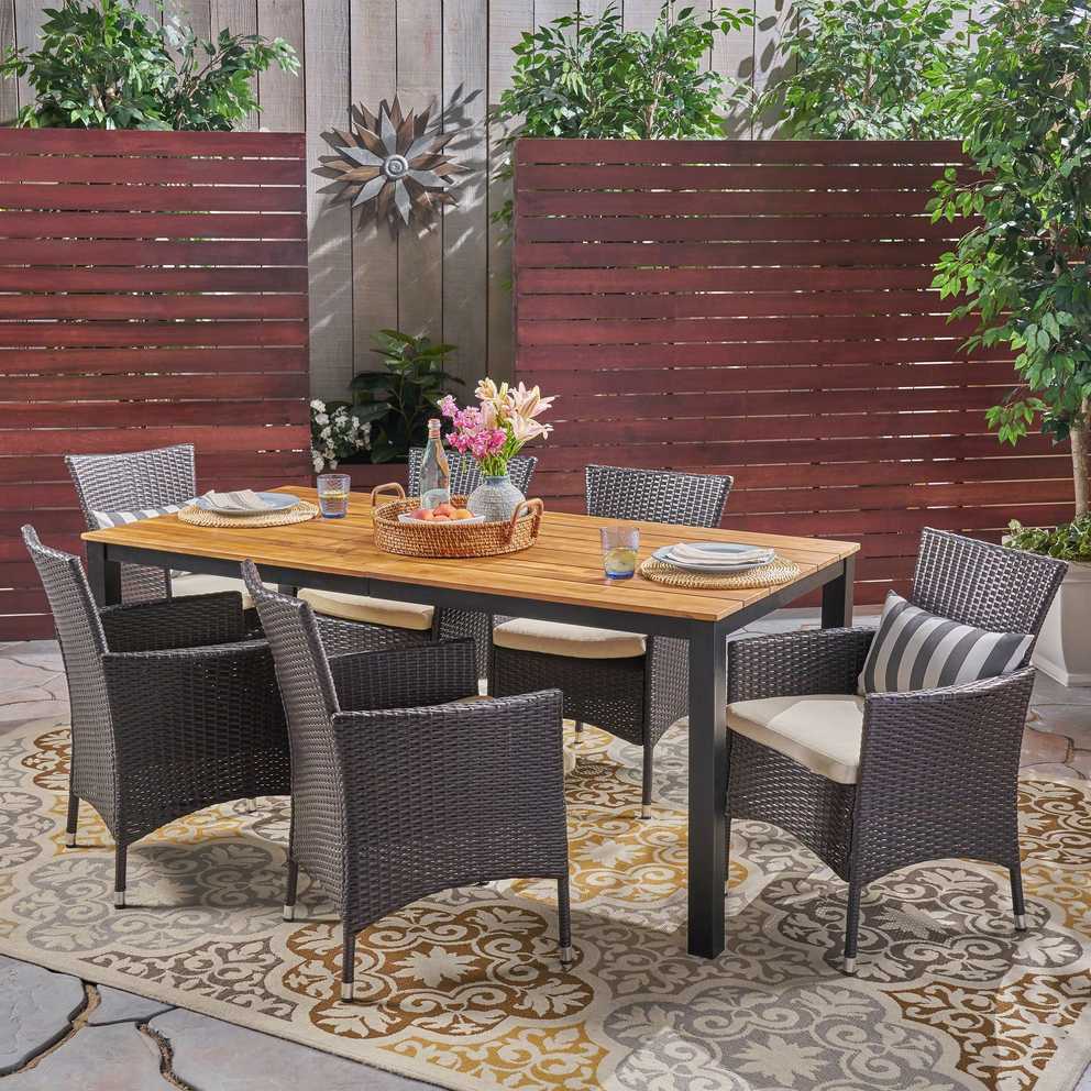 Featured Photo of 7-piece Patio Dining Sets with Cushions