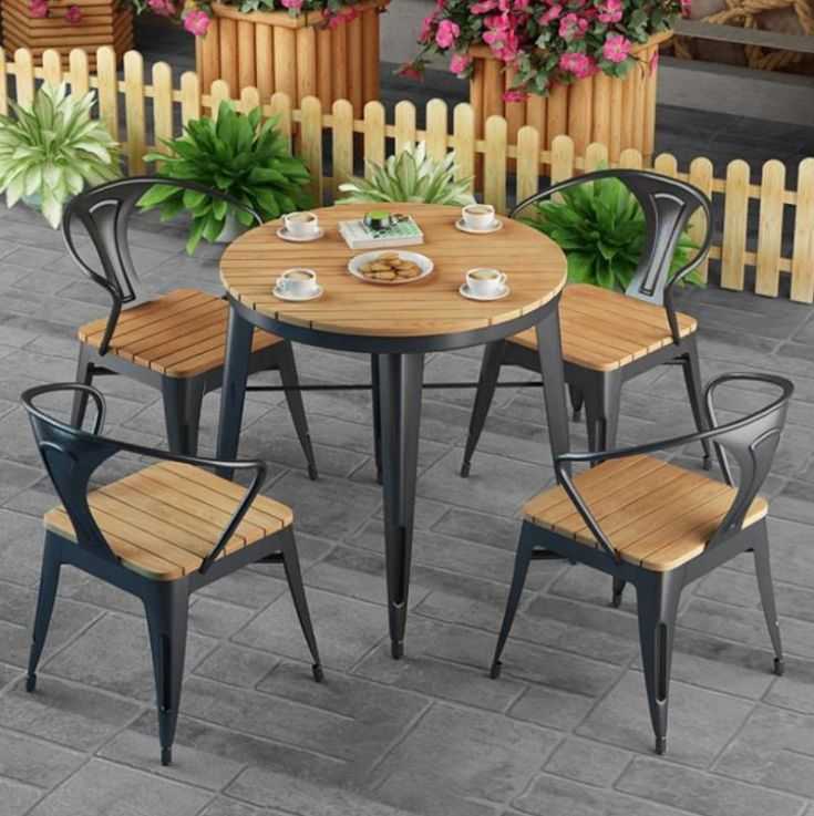 Featured Photo of Industrial Faux Wood Outdoor Tables
