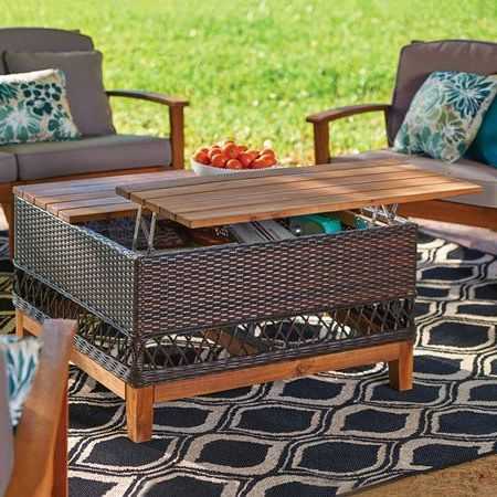 Featured Photo of Lift Top Storage Outdoor Tables