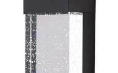 Ketner Matte Black 14.78'' H Integrated Led Seeded Glass Outdoor Flush Mount