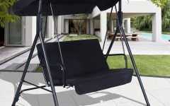 25 Collection of 2-person Gray Steel Outdoor Swings