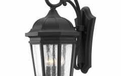 Palma Black/clear Seeded Glass Outdoor Wall Lanterns