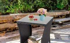 Glass Outdoor Tables with Storage Shelf