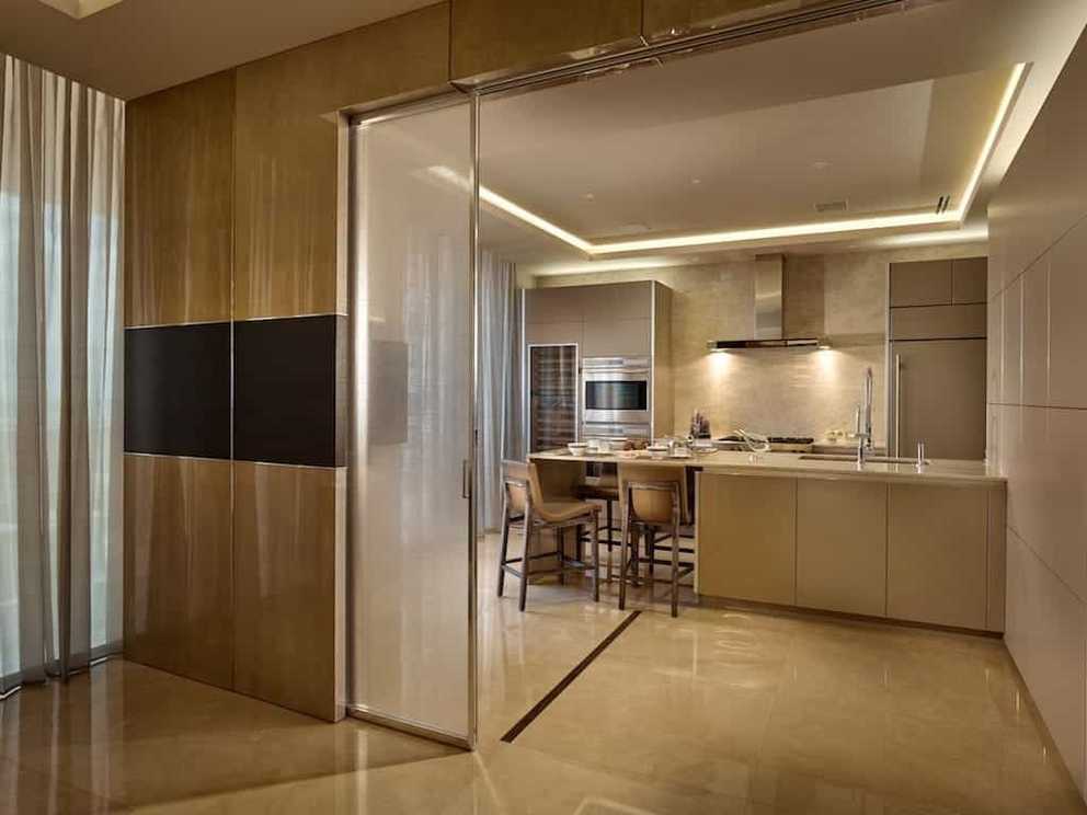 Frosted Glass Sliding Door For Contemporary Kitchen Gallery