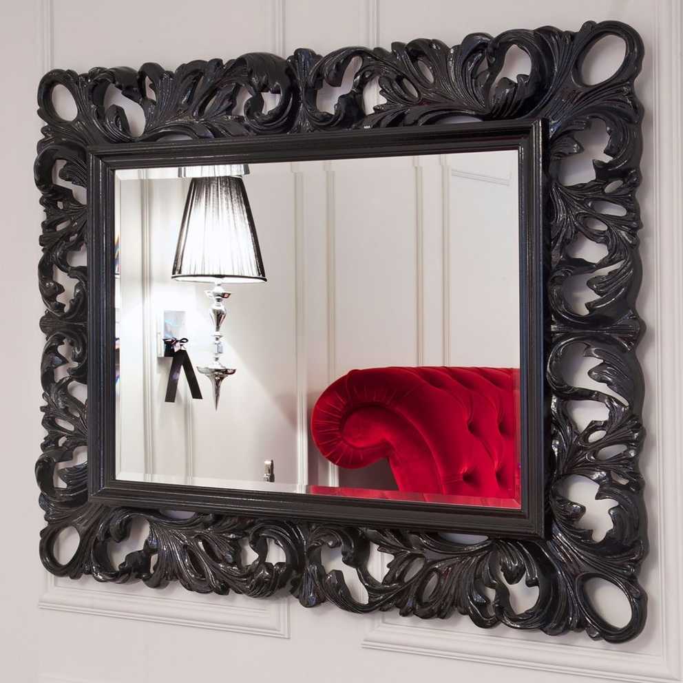 Featured Image of Black Rococo Mirror