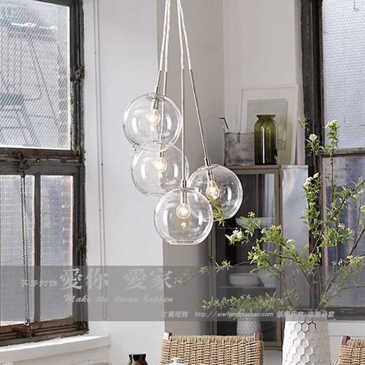 Great Top Cluster Glass Pendant Light Fixtures Within American Cluster Glass Pendant Transparent Round Ball Glass (Photo 5 of 25)