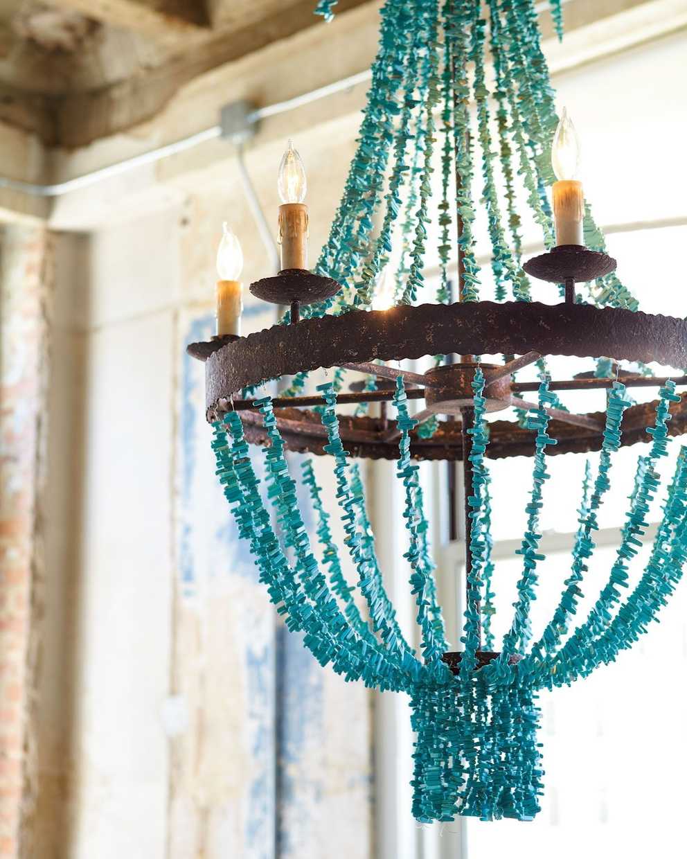 Chandelier Turquoise Wood Bead Chandeliers 2 Of 25 Photos