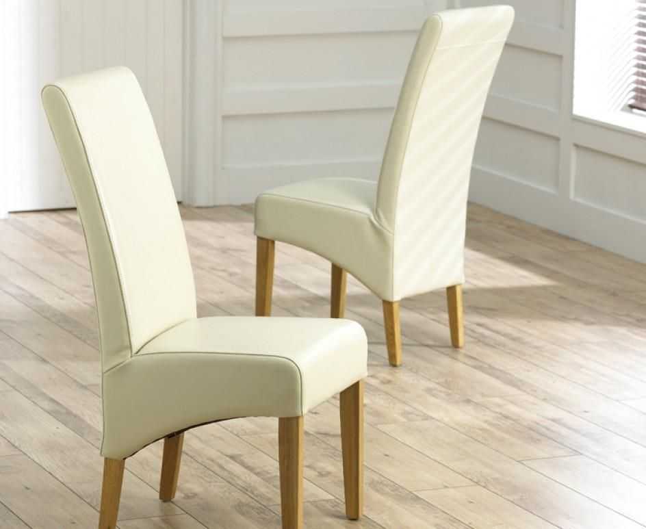 Dining Room Cream Leather Dining Chairs (16 of 20 Photos)