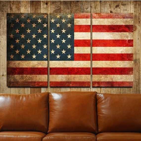 Featured Image of Rustic American Flag Wall Art
