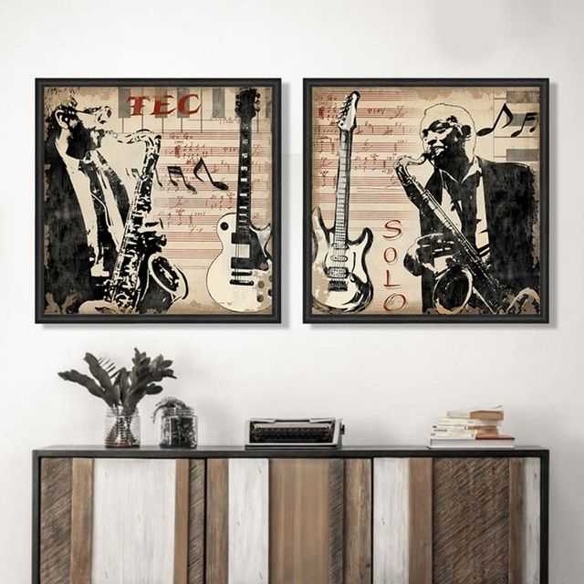 Musical Instrument Saxophone Men Portrait Pop Art Canvas Wall Art With Regard To Wall Art For Men (Photo 5 of 10)
