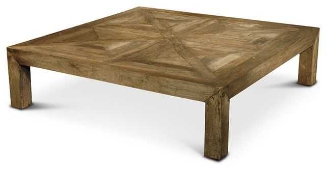 Birkby Rustic Lodge Natural Elm Parquet Square Coffee Table – Rustic Intended For Parquet Coffee Tables (Photo 26 of 40)