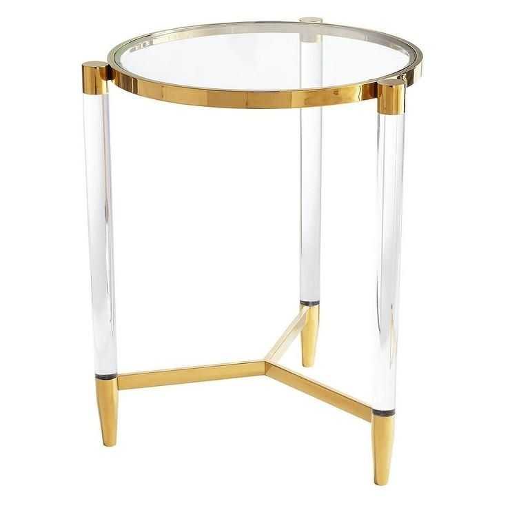 Brilliant Jonathan Adler Jacques Acrylic Brass Coffee Table Inside Within Acrylic Glass And Brass Coffee Tables (Photo 19 of 40)