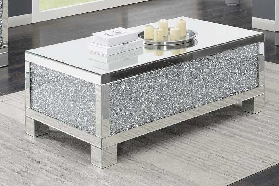 722498 Coffee Table In Mirror & Crystalcoaster W/options For Coaster Company Silver Glass Coffee Tables (Photo 9 of 25)