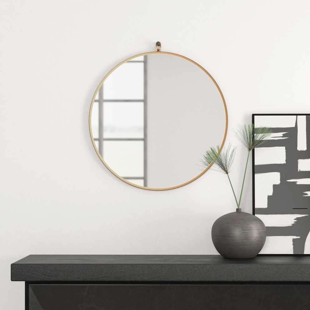 Modern Round Wall & Accent Mirrors | Allmodern In Mahanoy Modern And Contemporary Distressed Accent Mirrors (Photo 9 of 20)