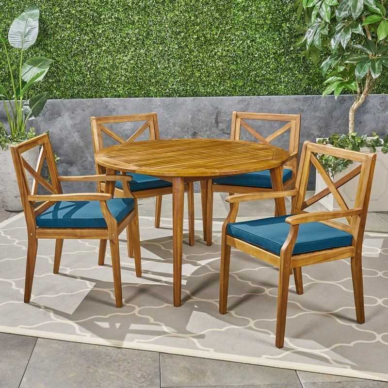 Featured Image of Green 5 Piece Outdoor Dining Sets