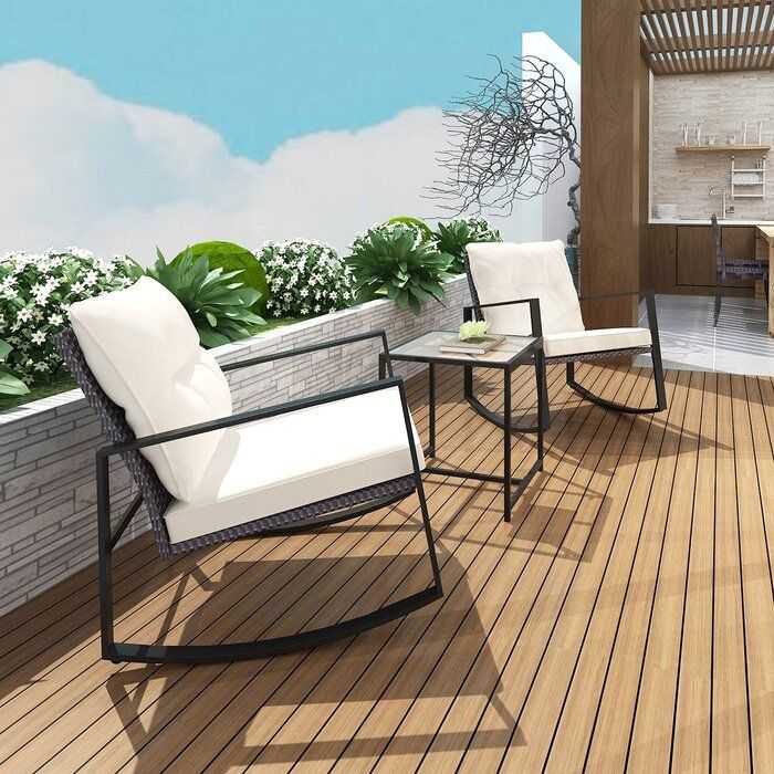 Featured Image of White 3 Piece Outdoor Seating Patio Sets