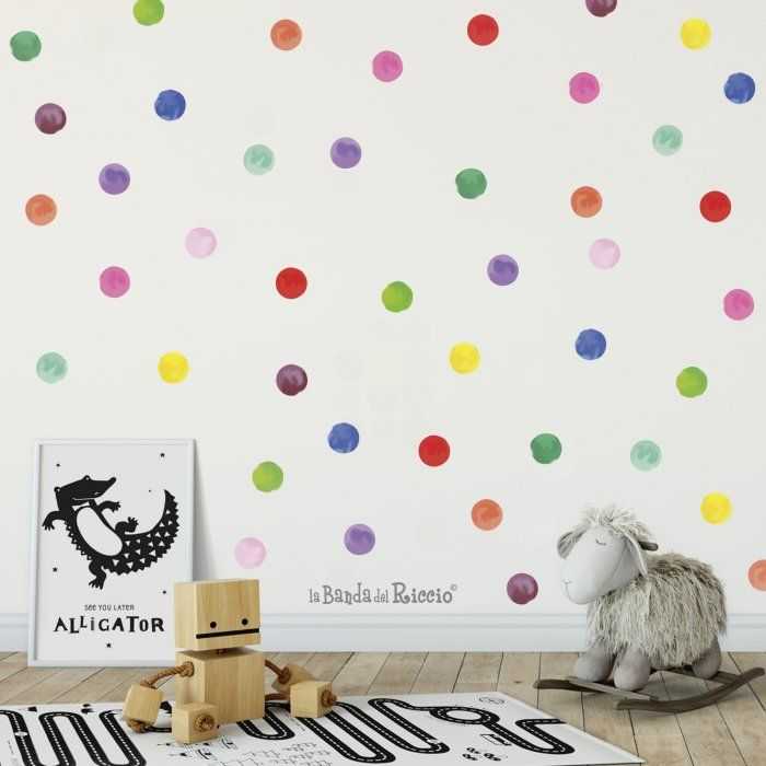 Wall Decals Polka Dots Rainbow Watercolour With Regard To Dots Wall Art (Photo 3 of 15)