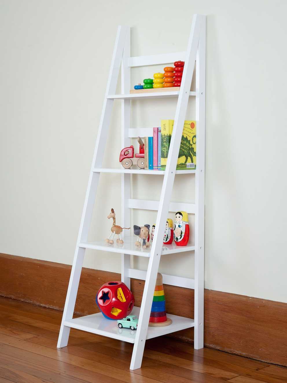 Famous Enjoyable White Wooden Ladder Shelf As Toys Storage Added White Intended For Ladder Ikea Bookcases 