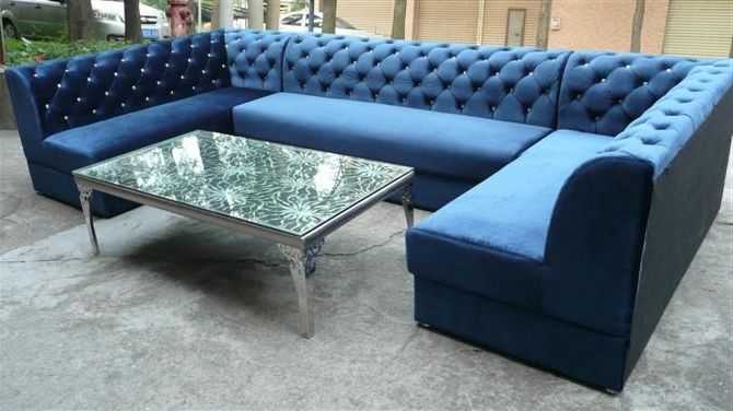 Featured Photo of Blue U Shaped Sectionals