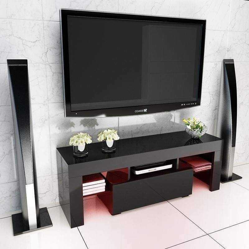 Featured Photo of 57'' Tv Stands With Led Lights Modern Entertainment Center