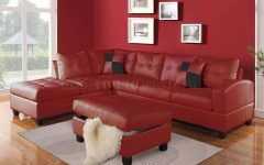 Red Sectional Sofas with Ottoman
