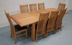 Oak Extending Dining Tables and 8 Chairs