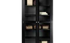 Black Bookcases with Doors