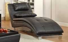Black Leather Chaises
