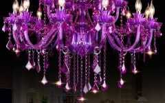 10 Best Ideas Purple Crystal Chandelier Lighting