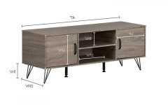 South Shore Evane Tv Stands with Doors in Oak Camel