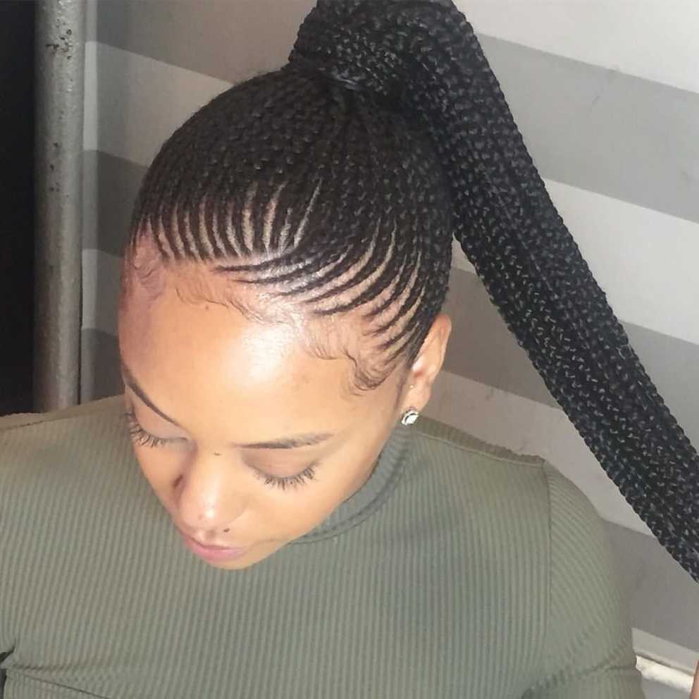 Featured Photo of Cornrow Braids Hairstyles With Ponytail